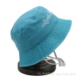 Peacock Blue Washed Cotton Emleckery Bucket Hats